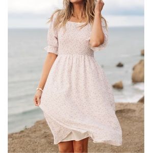 Smocked midi dress